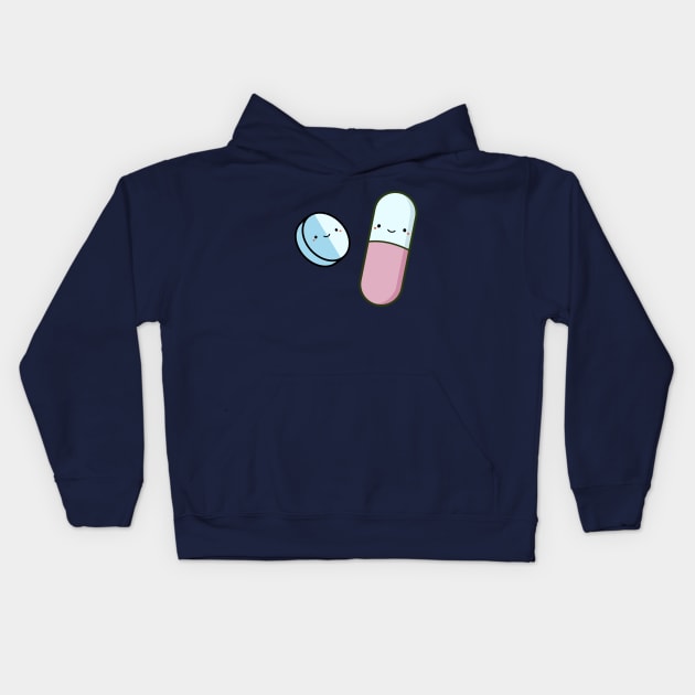 Cute and kawaii happy pills Kids Hoodie by happinessinatee